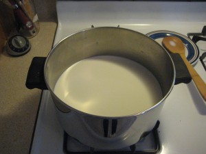 Milk in a pot